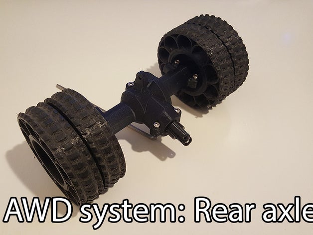 3d printed rc truck v3 single rear axledual wheels setup vehicles car diy radio control controlled scale model toy toys 3D print model - Mito3D