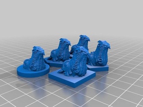 lizardfolk rpg pawns games 3d print model - Mito3D