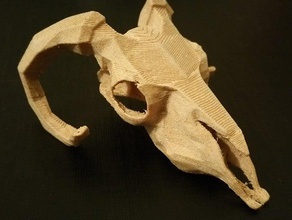 baja poli ram cráneo las esculturas animal lowpoly 3d print model - Mito3D