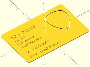 business card plectrum music 3d print model - Mito3D
