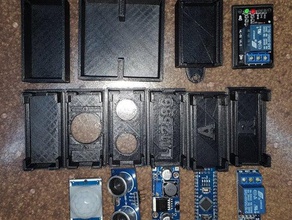 mon arduino boîtes de l'électronique nano hc-sr04 lm2596 pir relais 3d print model - Mito3D