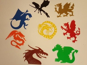 dragons everyone decor blast chinese new year cling cosplay decal elastic filament fire flexible game thrones griffendorf griffin griffon lizard magnets mother ninjaflex puff serpent sticker targaryen window 3d print model - Mito3D