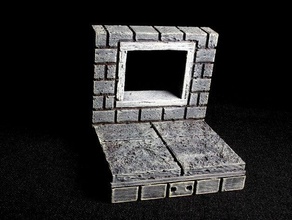 openforge 20 cut stone square window toy game accessories dnd tiles dungeon miniatures openforge2 pathfinder rpg tabletop terrain 3d print model - Mito3D