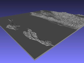 santa barbara county topographic print scans replicas 3d topo california southern topographical map topography topology 3d print model - Mito3D