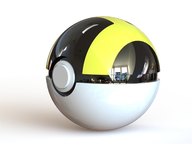 ultra ball fully functional pokeball button hinge props 3D print model - Mito3D