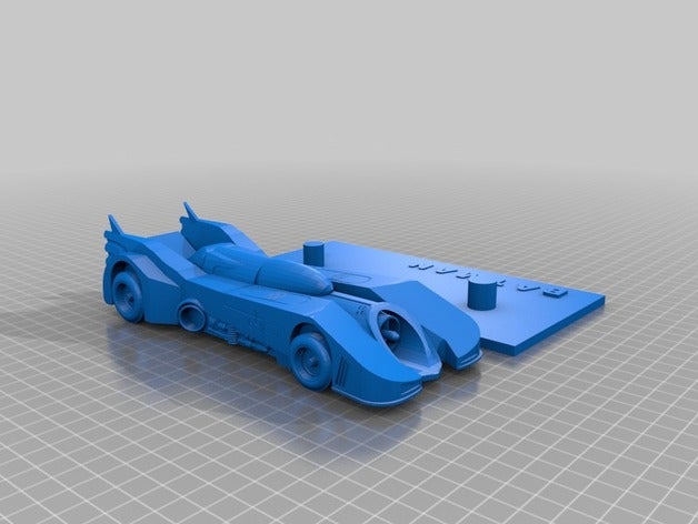 batmobile de la plaque 3d l'impression 3D print model - Mito3D