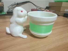 easter bunny planter pot base 3d printer parts bottom flower plant 3d print model - Mito3D