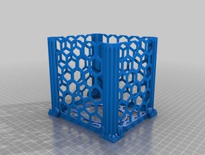 caixa de tecido capa iónico grande hex 3d impressão frio decrotive a gripe tecidos 3d print model - Mito3D