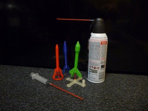 la ciencia de los cohetes -- aire comprimido cohete ingeniería air duster impulsados por agua 3d print model - Mito3D