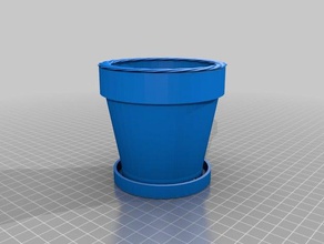 flower pot dainage cup outdoor garden flowerpot indoor plants 3d print model - Mito3D