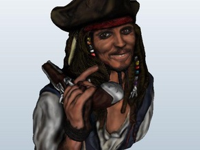 il capitano jack sparrow sculture Stampante 3d La stampa slash pirata pirati 3d print model - Mito3D