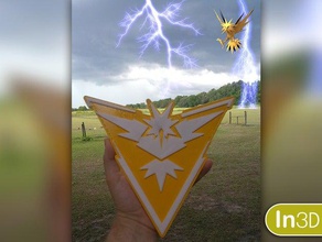 team instinct plaque signs logos pokemon go yellow zapdos 3d print model - Mito3D
