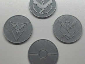 pokemon de l'équipe pièces monnaie jouet jeu accessoires aller 3d print model - Mito3D