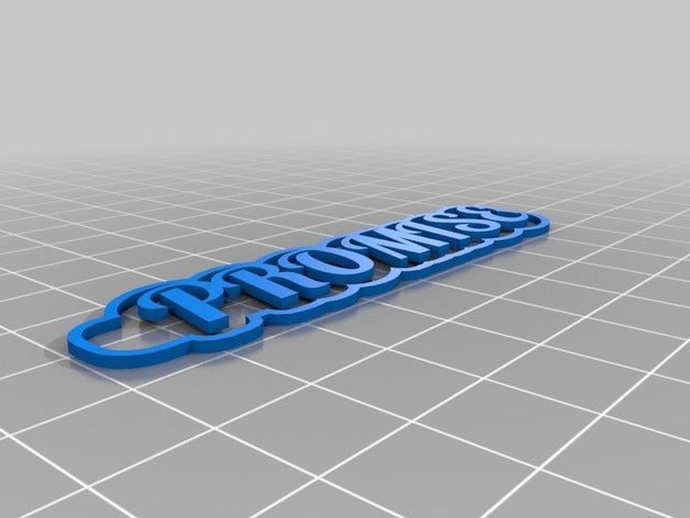 promise2 trousseau de clés porte-clés personnalisé 3D print model - Mito3D
