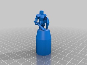 low-poly Schwertkämpfer Heizkörper Ventil Kappe Kunst 3d print model - Mito3D