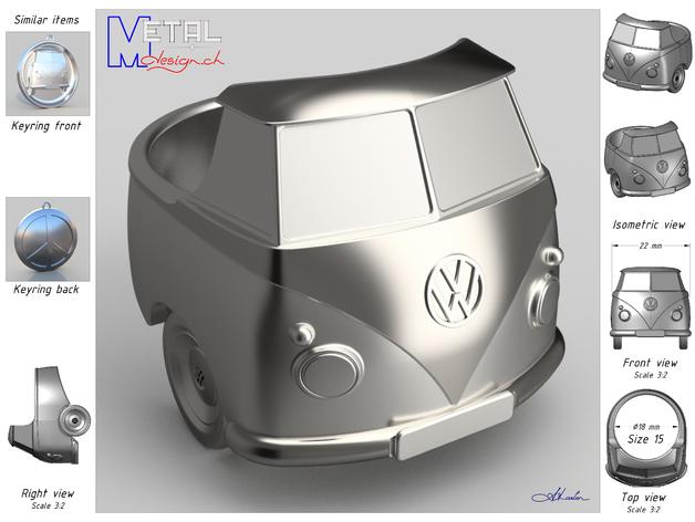 bague combi vw anelli bijoux gioielli 3D print model - Mito3D