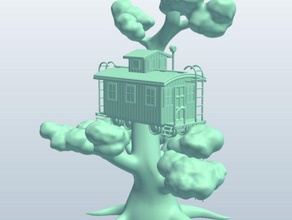 fantasy tree house train caboose sculptures 3d printer printing slash 3d print model - Mito3D