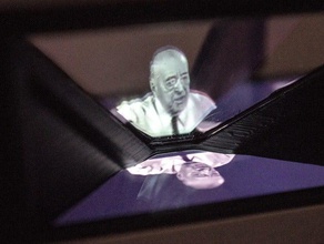 neat holographic pyramid mobile phone communication hologram marketing 3d print model - Mito3D