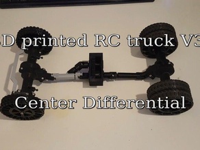 3d printed rc truck v3 center differential vehicles car cars radio control controlled scale tamiya toy toys 3d print model - Mito3D