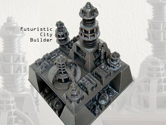 città futuristica generatore art edificio generativa poliedri procedurali la ricorsione ricorsiva stazione spaziale 3D print model - Mito3D