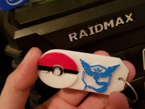 pokemon go team mystic keychain coins badges 3d print model - Mito3D