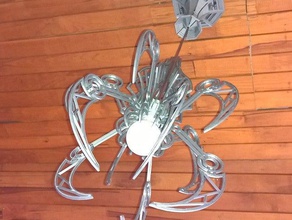 octomech lampada arredamento da soffitto la decorazione il design appeso led meccanica polpo 3d print model - Mito3D