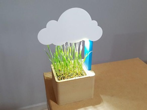 nuage de pot fleur décor freecad 3d print model - Mito3D
