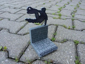 parkour dude jumping over brick wall sport outdoors 3d print model - Mito3D
