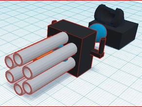 gatling gun dinâmica 3d impressão 3d print model - Mito3D