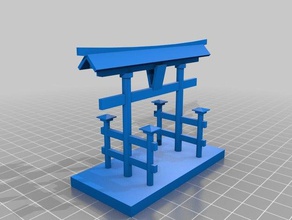 itsuku-shima torii gate japan buildings structures 3d print model - Mito3D