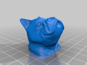 cabeza buldog frances 3d impresión 3d print model - Mito3D