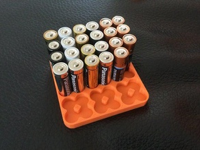 36 aa battery tray organization customized 3d print model - Mito3D