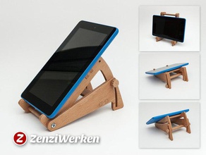 tilting tablet stand cnclaser cnc router lasercut plywood stepcraft holder zenziwerken 3d print model - Mito3D