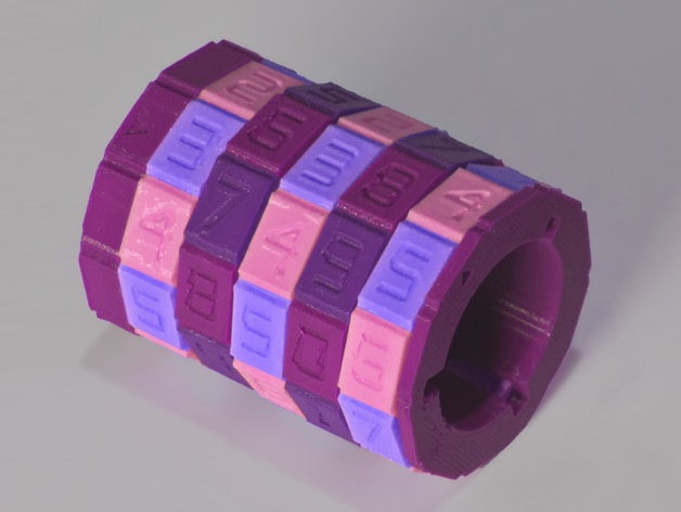 Kombination safe-00 dual-material Ringe Container lock ring cryptex dual-extruder Geld-box äußeren Sicherheit zwei material 3D print model - Mito3D