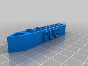pia pug etiketi Anahtarlık özelleştirilmiş 3d print model - Mito3D