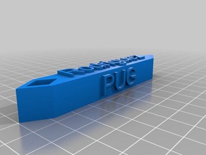 jc pug etiqueta llaveros personalizado 3d print model - Mito3D