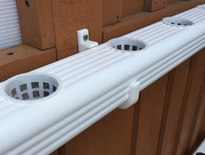 hydroponic nft downspout brackets outdoor garden channel gutter hydroponics mount 3d print model - Mito3D