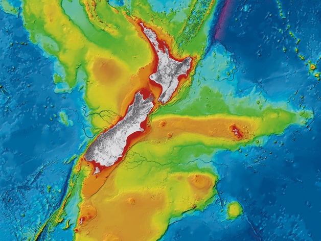 Neuseeland-Topographie Bathymetrie andere 3D print model - Mito3D