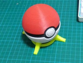 pokeball remix toys games button hinged hollow latch lid low-poly pikachu pokedex pokemon pushbutton sphere stand 3d print model - Mito3D