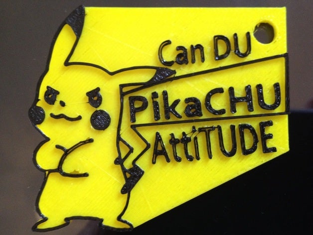 pikachu attitude keychain keychains pokemon 3D print model - Mito3D