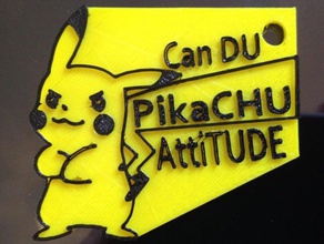 pikachu attitude keychain keychains pokemon 3d print model - Mito3D