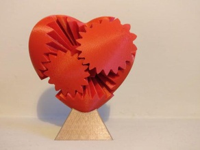 üç dişli kalp dur heykeller 3d print model - Mito3D