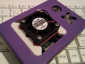 fan support raspberry pi b+ face case electronics 3d print model - Mito3D