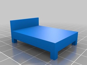 queen bed australian size model furniture 3d printing printable easy scale simple small 3d print model - Mito3D