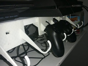 controlador de playstation gancho estante montado video juegos 3d print model - Mito3D