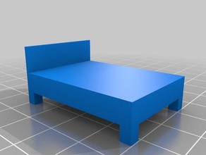 double bed us canada size model furniture 3d printable modeling printing architecture bedroom easy print floorplan free fun geometric geometry home house household miniature parametric scale simple stl toy 3d print model - Mito3D