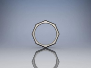 octogone de l'anneau les anneaux décontracté conçue bords mens tenue smart style womens 3d print model - Mito3D