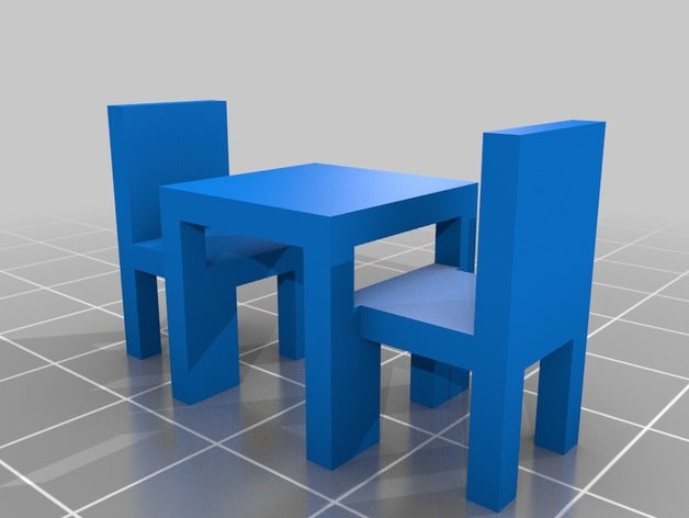 tavolo da pranzo 1 pezzo modello mobili Modello 3d printable architectural architecture chair easy floorplan free fun geometric parametric simple stl toy 3D print model - Mito3D