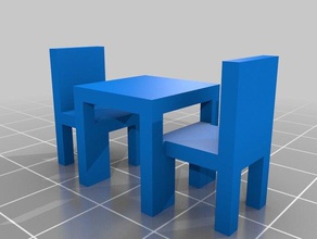 dining table 1 piece model furniture 3d printable architectural architecture chair easy floorplan free fun geometric parametric simple stl toy 3d print model - Mito3D