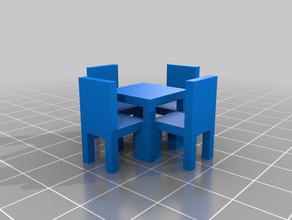dining table 1piece model furniture 3dprintable 3d architectural architecture customize floorplan fun geometric house household miniature parametric room stl toy 3d print model - Mito3D